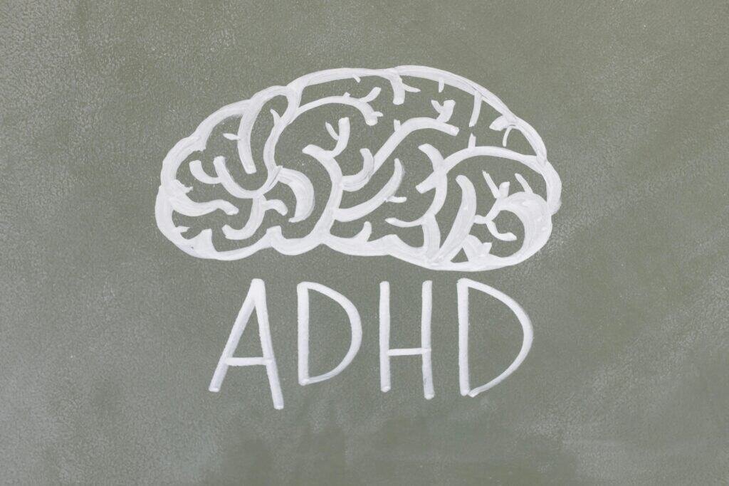 Why Your ADHD Brain Feels Like It's Working Against You (And How to Work With It) 1 Chalkboard drawing depicting ADHD for mental health awareness.